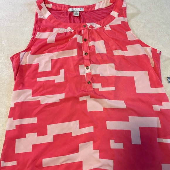 Kenneth Cole Reaction Pink Geometric Tank Top - Picture 1 of 5